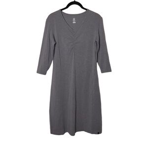 Merrell Casual Dress Gray V-Neck ¾ Sleeve Cotton Blend Woman's Size small